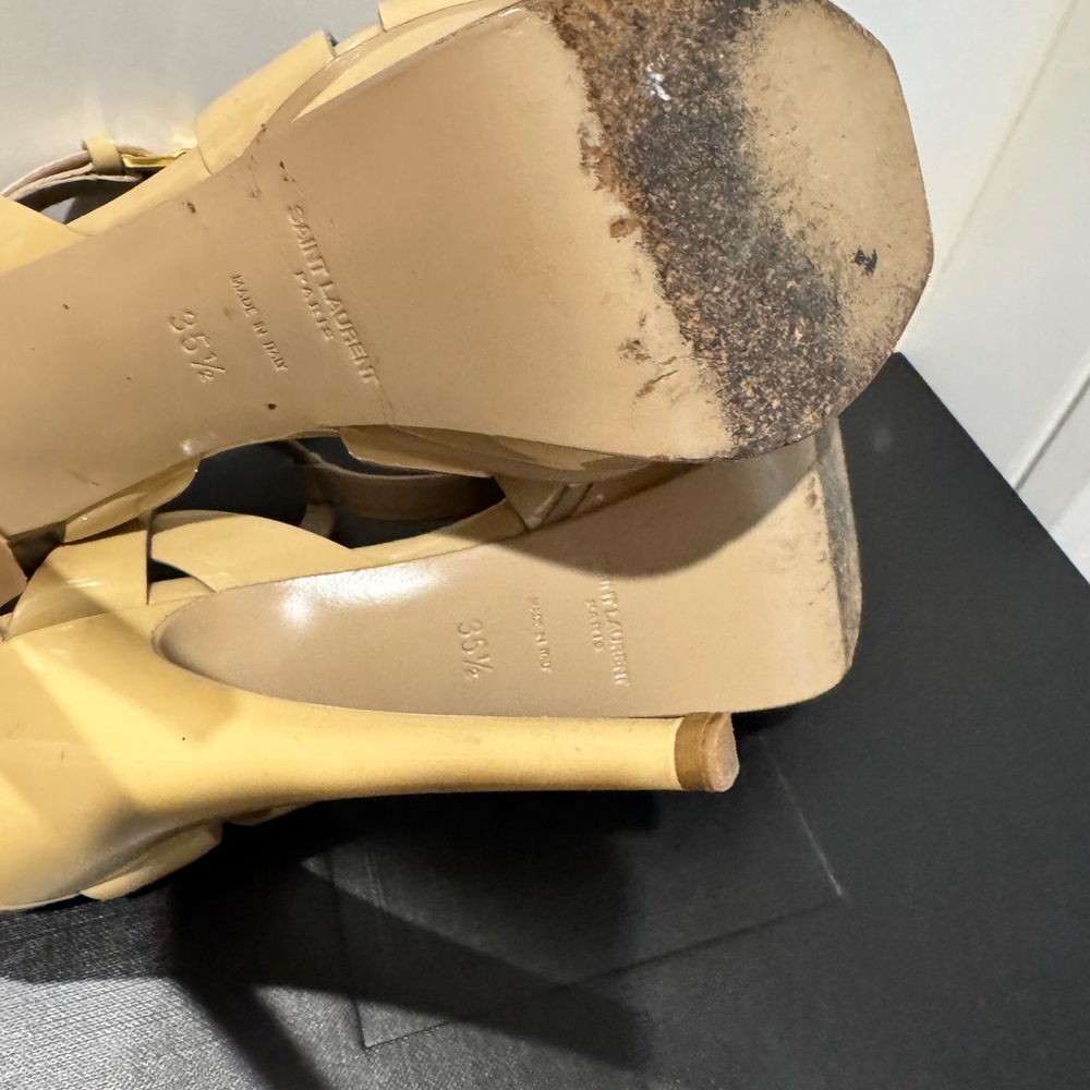 statement piece Saint Laurent Beige TRIBUTE Heels size 5.5 ysl - Picture 6 of 8